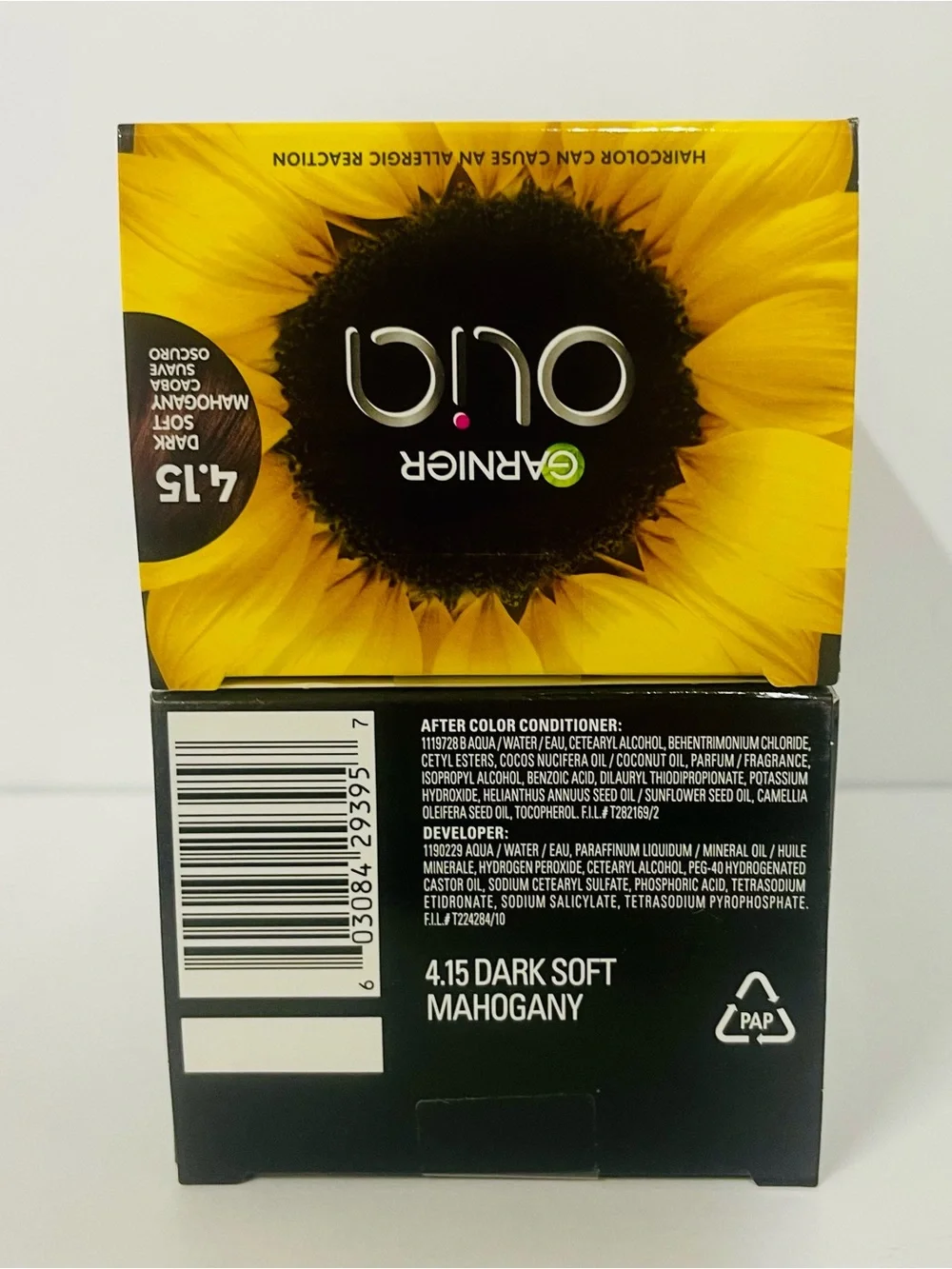 Garnier Olia Permanent Hair Color 4.15 Dark Soft Mahogany Ammonia Free (2 PACK)